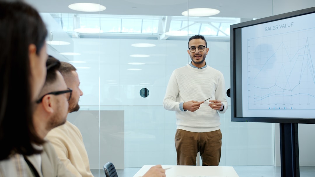 Business presentation in boardroom